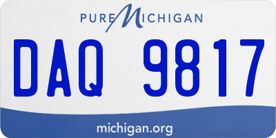 MI license plate DAQ9817