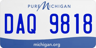 MI license plate DAQ9818