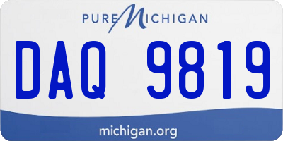 MI license plate DAQ9819