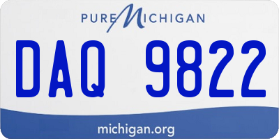 MI license plate DAQ9822