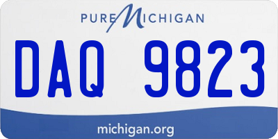 MI license plate DAQ9823