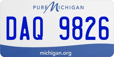 MI license plate DAQ9826