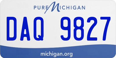 MI license plate DAQ9827