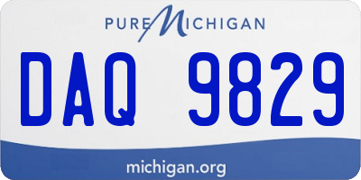 MI license plate DAQ9829