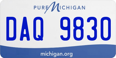 MI license plate DAQ9830