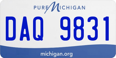 MI license plate DAQ9831