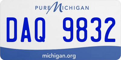 MI license plate DAQ9832