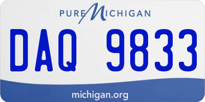MI license plate DAQ9833