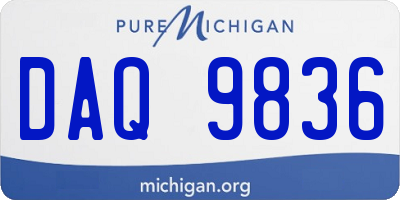 MI license plate DAQ9836