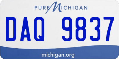 MI license plate DAQ9837
