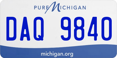 MI license plate DAQ9840