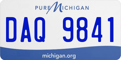 MI license plate DAQ9841