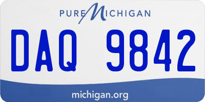 MI license plate DAQ9842