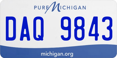 MI license plate DAQ9843