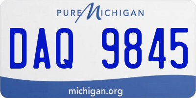 MI license plate DAQ9845