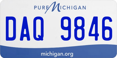 MI license plate DAQ9846