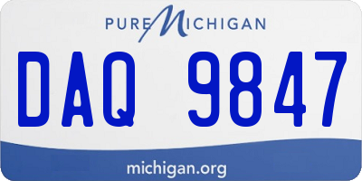 MI license plate DAQ9847