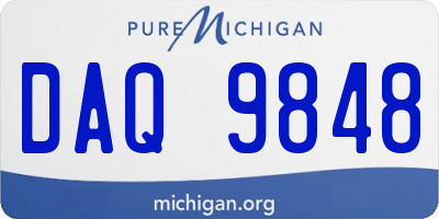 MI license plate DAQ9848