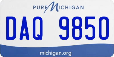 MI license plate DAQ9850