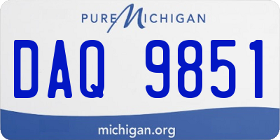 MI license plate DAQ9851