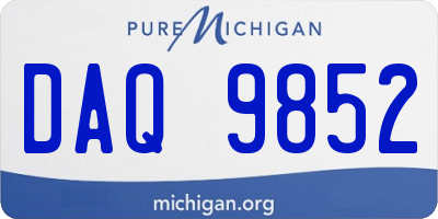 MI license plate DAQ9852