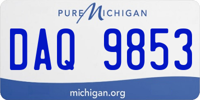 MI license plate DAQ9853