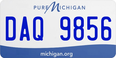 MI license plate DAQ9856