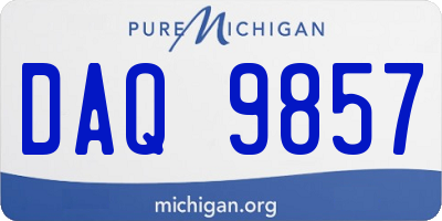 MI license plate DAQ9857