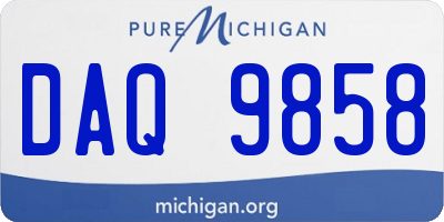 MI license plate DAQ9858