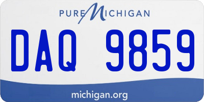 MI license plate DAQ9859