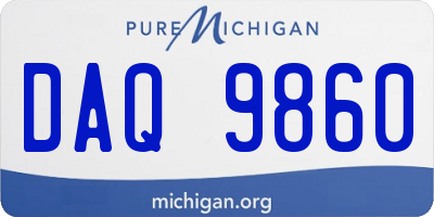 MI license plate DAQ9860