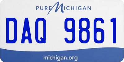 MI license plate DAQ9861