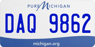 MI license plate DAQ9862