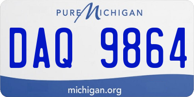 MI license plate DAQ9864