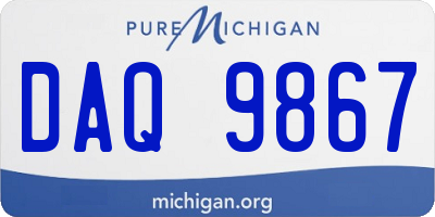MI license plate DAQ9867