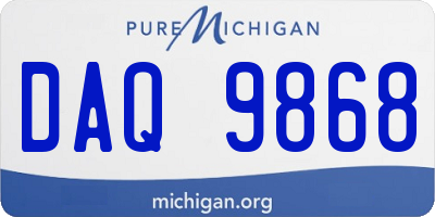 MI license plate DAQ9868