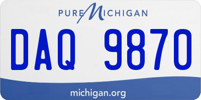 MI license plate DAQ9870