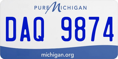 MI license plate DAQ9874
