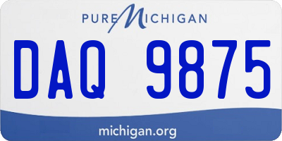 MI license plate DAQ9875