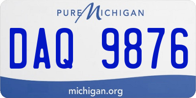 MI license plate DAQ9876
