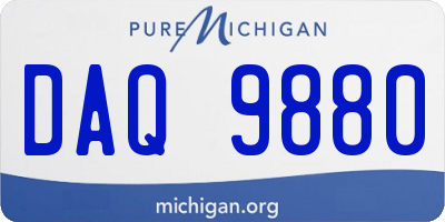 MI license plate DAQ9880