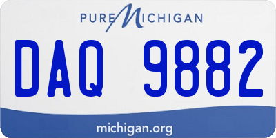 MI license plate DAQ9882
