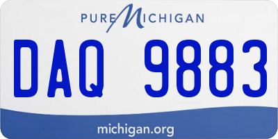 MI license plate DAQ9883