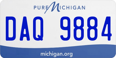 MI license plate DAQ9884