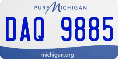 MI license plate DAQ9885