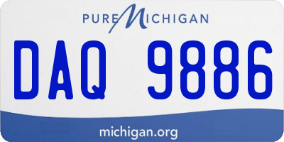 MI license plate DAQ9886