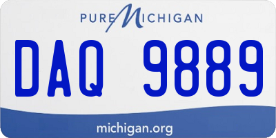 MI license plate DAQ9889