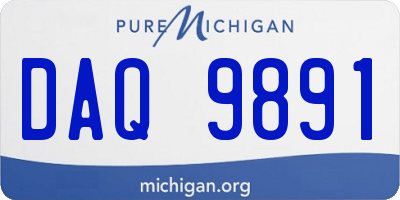 MI license plate DAQ9891