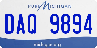 MI license plate DAQ9894