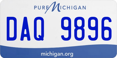 MI license plate DAQ9896